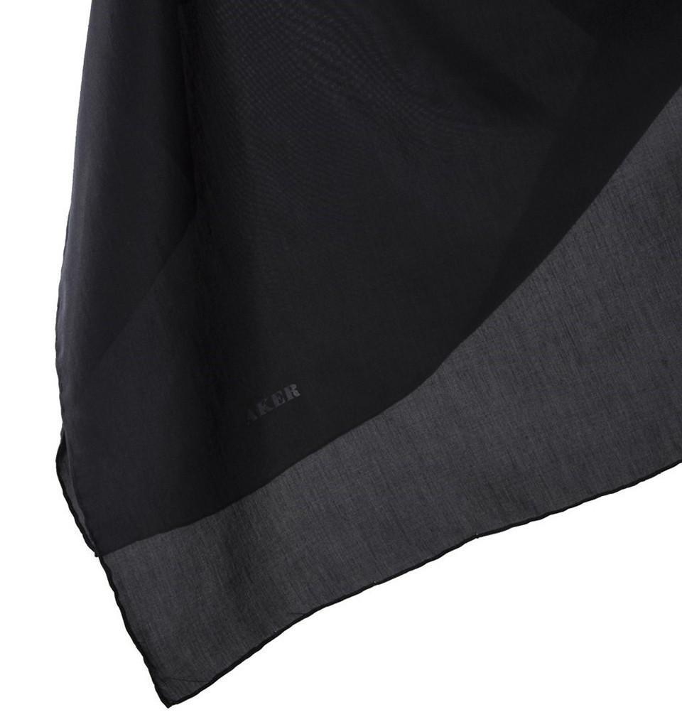 Aker scarf 100 x 100cm / Black Aker Silk Cotton Square Solid Scarf #7071-411