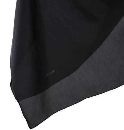 Aker scarf 100 x 100cm / Black Aker Silk Cotton Square Solid Scarf #7071-411