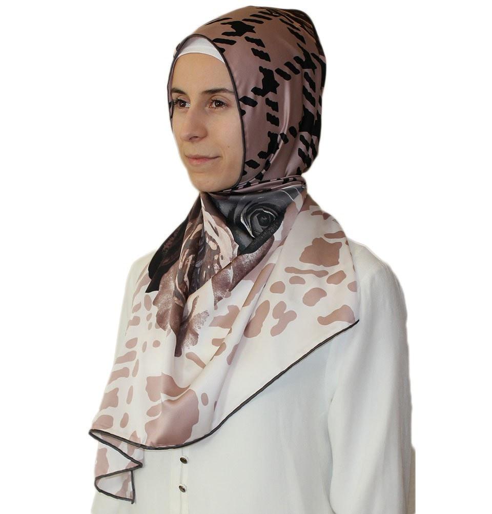Aker scarf Aker Satin Square Hijab Scarf 6648 911 Beige - Modefa 