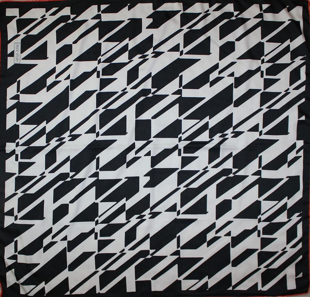 Aker scarf Aker Satin Square Hijab Scarf 6749 963 Black / White - Modefa 