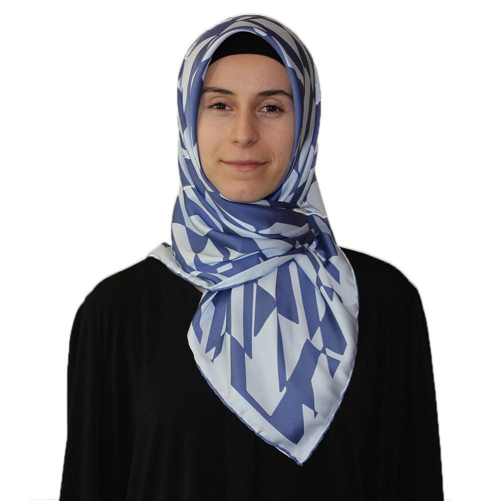 Aker scarf Aker Satin Square Hijab Scarf 6749 924 Blue - Modefa 