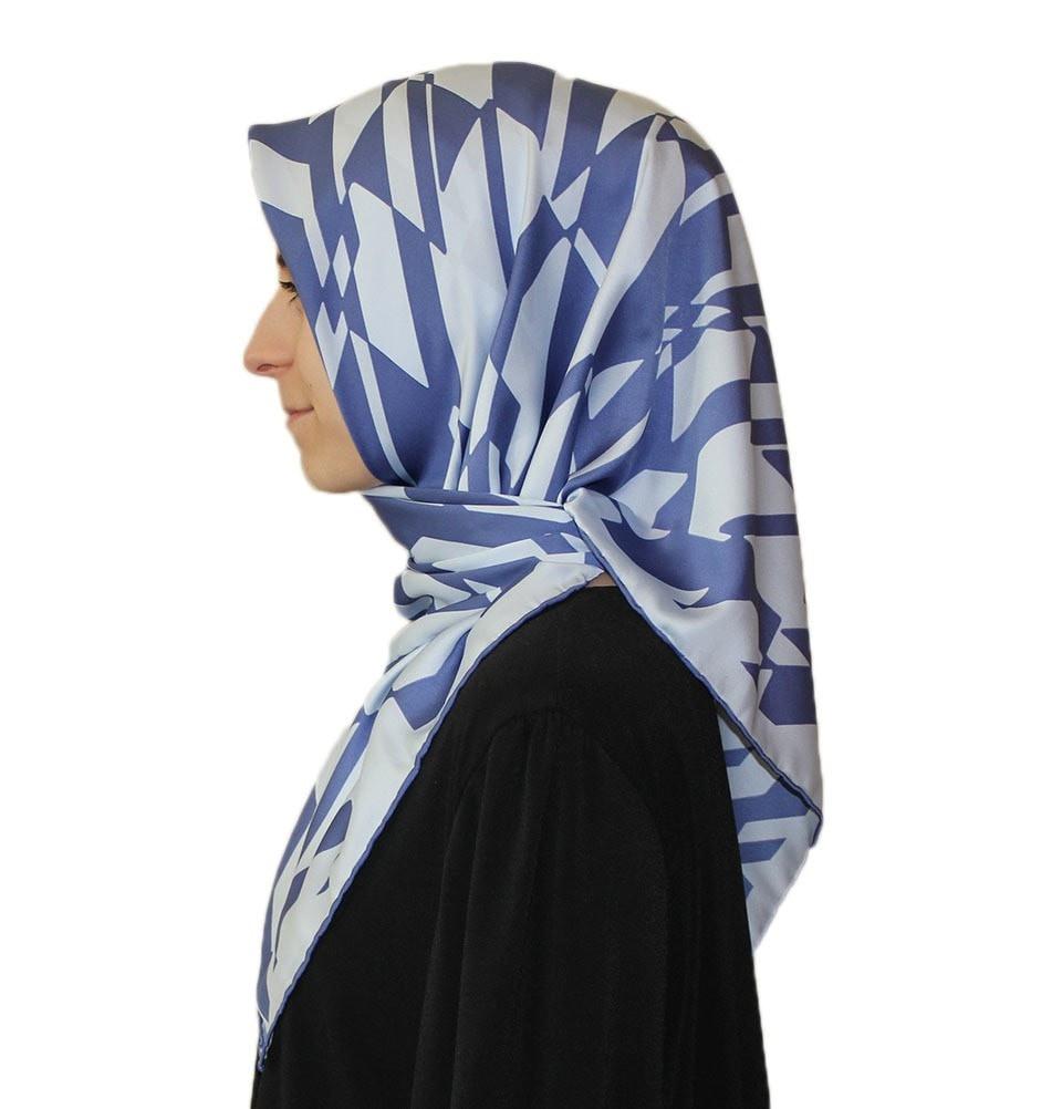 Aker scarf Aker Satin Square Hijab Scarf 6749 924 Blue - Modefa 