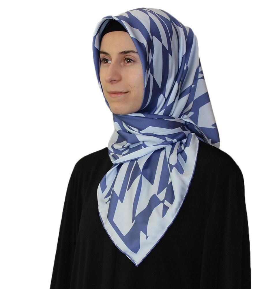 Aker scarf Aker Satin Square Hijab Scarf 6749 924 Blue - Modefa 