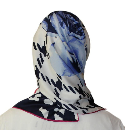 Aker scarf Aker Satin Square Hijab Scarf 6648 991 Blue / Pink - Modefa 