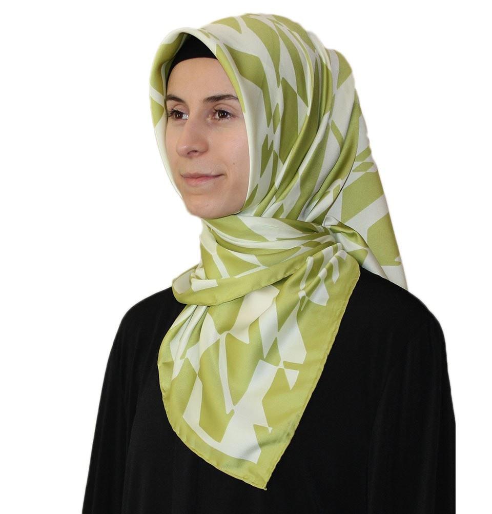 Aker scarf Aker Satin Square Hijab Scarf 6749 951 Bright Green - Modefa 