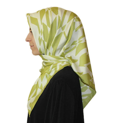 Aker scarf Aker Satin Square Hijab Scarf 6749 951 Bright Green - Modefa 