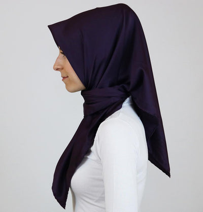 Aker Satin Square Hijab Scarf 6385 993 Plum