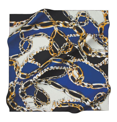 Aker Silk Cotton Patterned Square Scarf #6948
