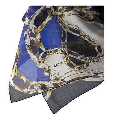 Aker Silk Cotton Patterned Square Scarf #6948