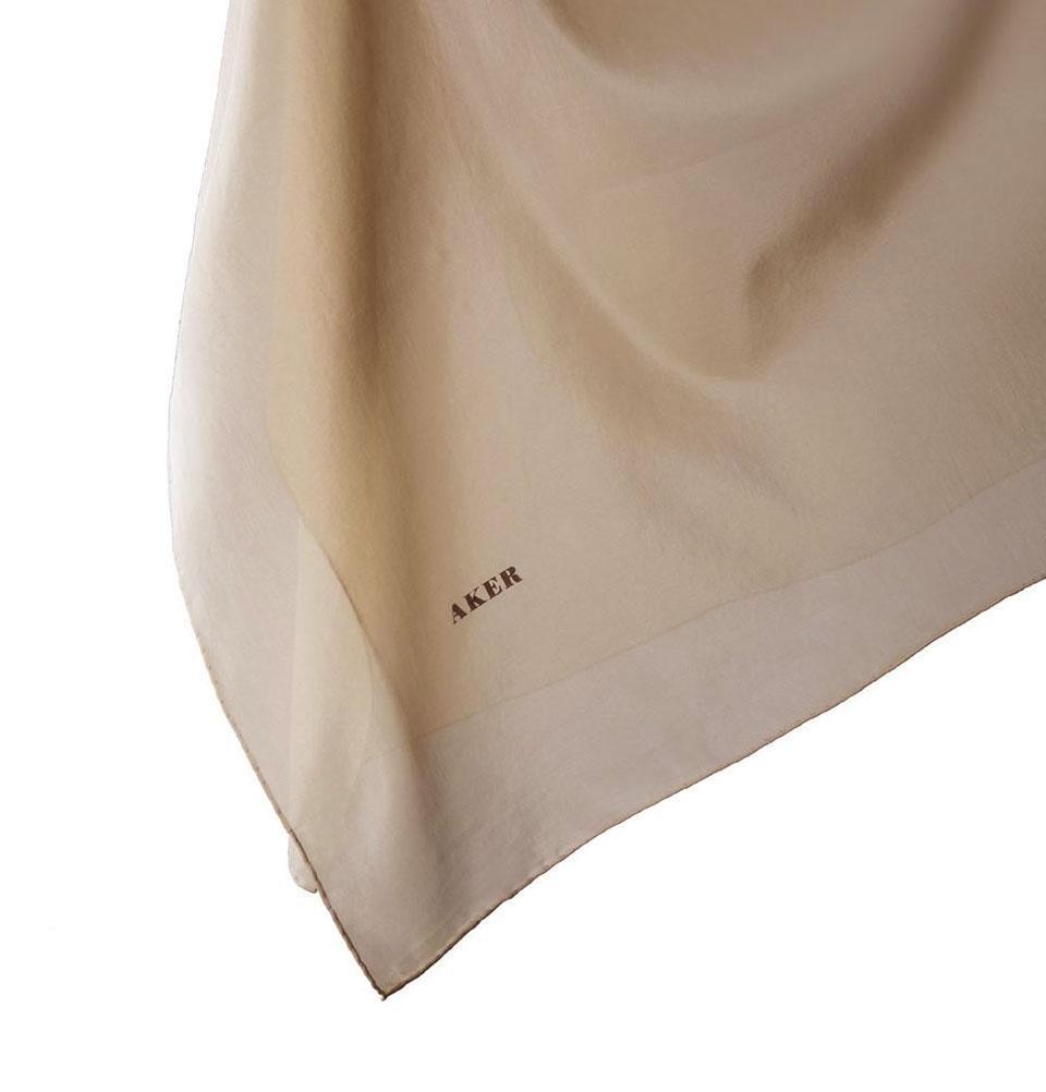 Aker Silk Cotton Square Solid Scarf #7071-432