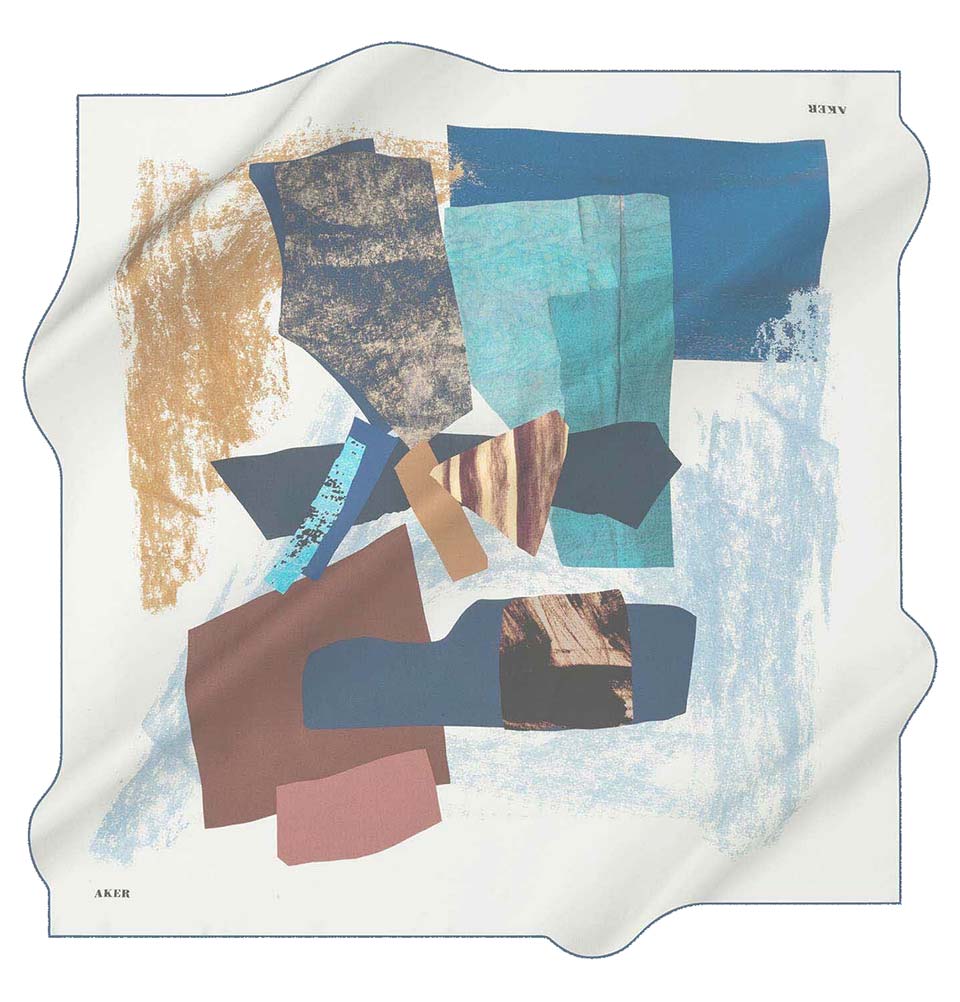 Aker Silk Cotton Patterned Square Scarf #8091-423