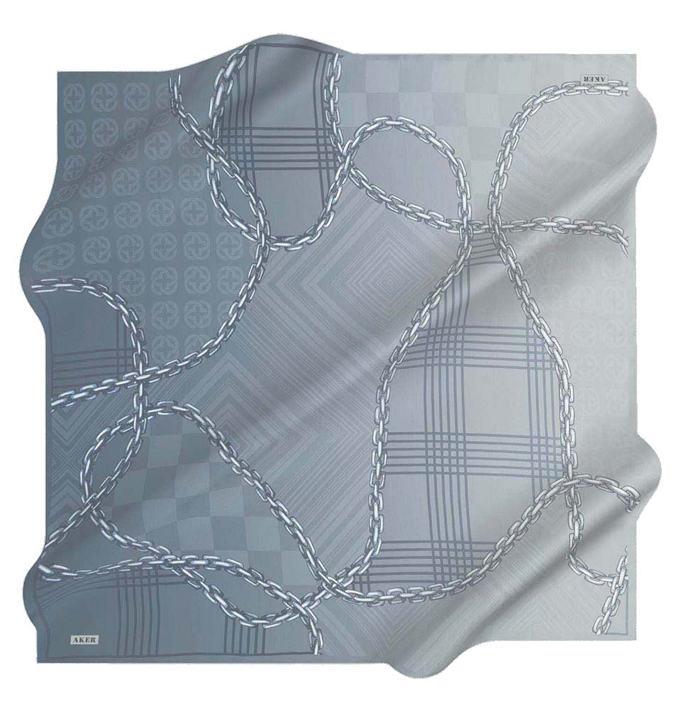 Aker Silk Cotton Patterned Square Scarf #8117-421