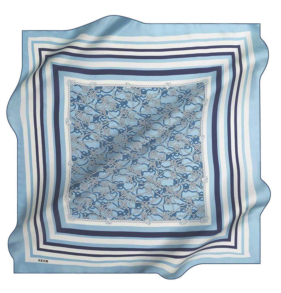 Aker Silk Cotton Patterned Square Scarf #7807-424