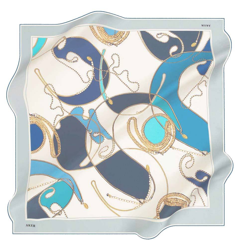 Aker Silk Cotton Patterned Square Scarf #8088-423