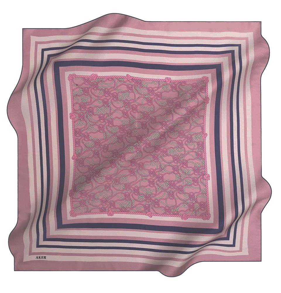 Aker Silk Cotton Patterned Square Scarf #7807-423