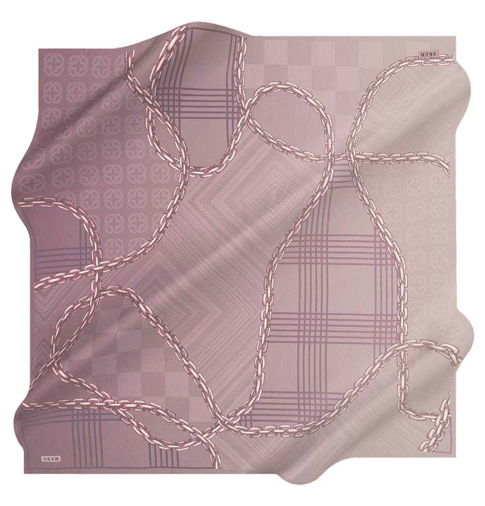 Aker Silk Cotton Patterned Square Scarf #8117-491