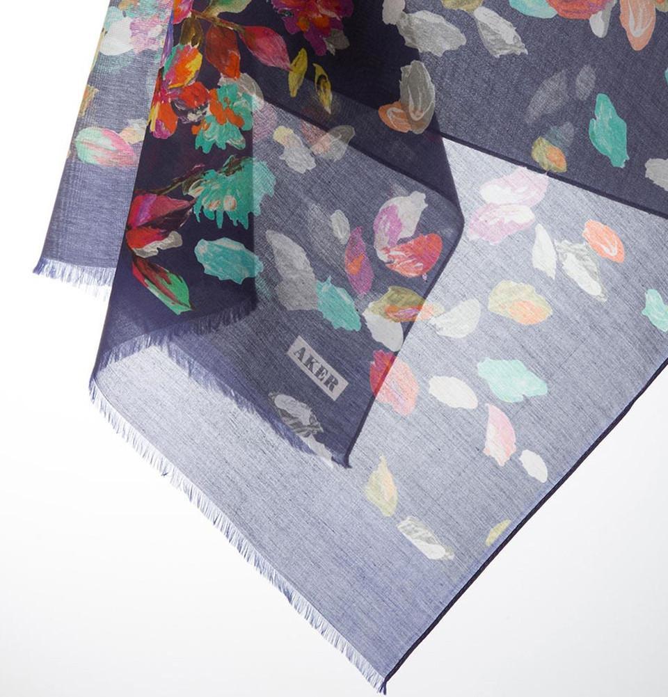 Aker Silk Cotton Patterned Shawl #7312-421
