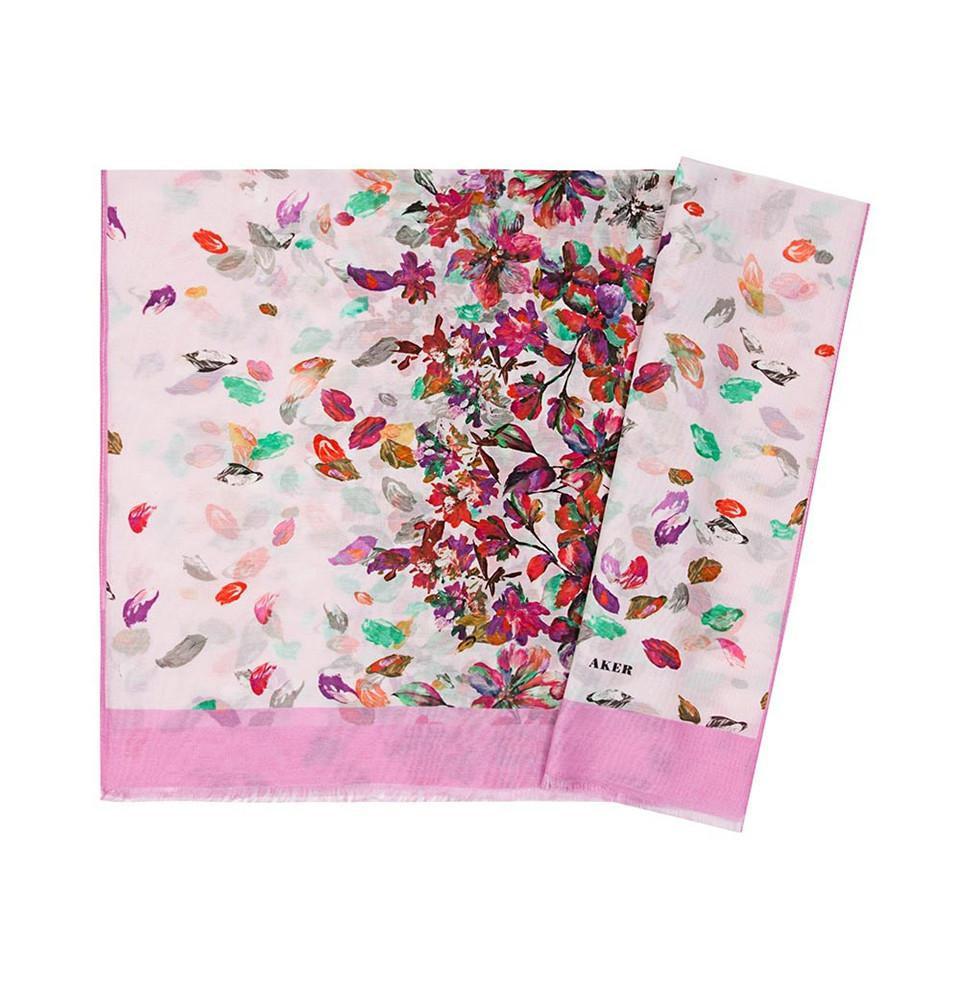 Aker Silk Cotton Patterned Shawl #7312-491