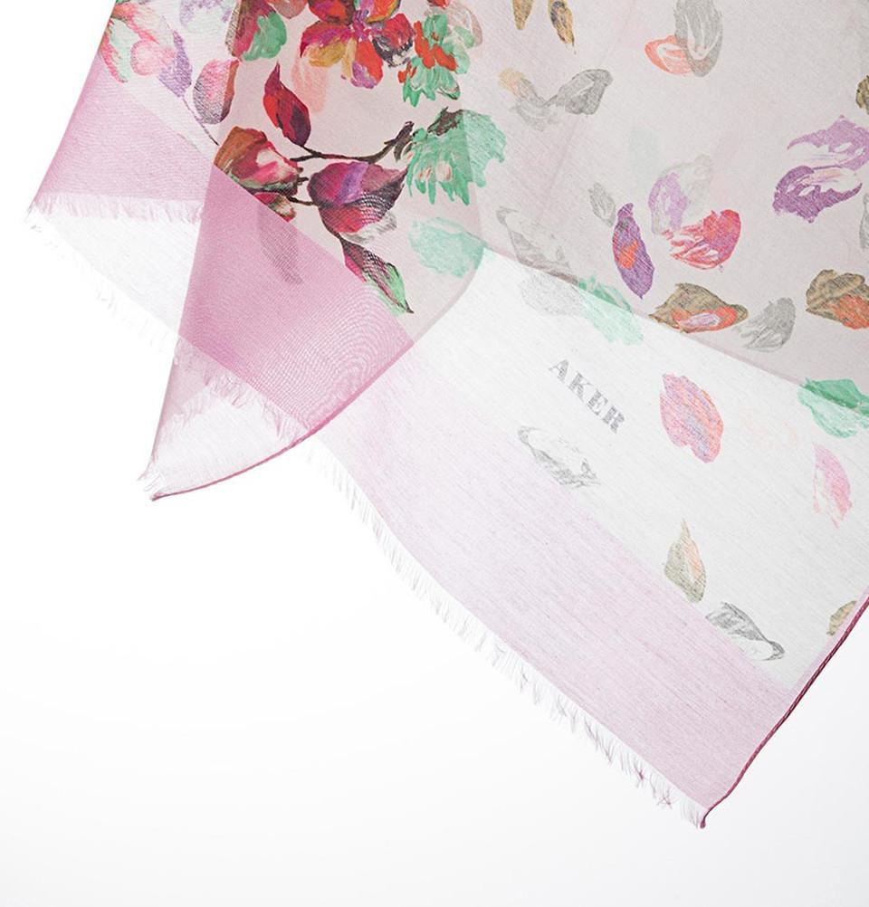Aker Silk Cotton Patterned Shawl #7312-491