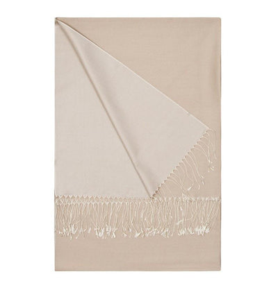 Aker Shawl Aker Double-Sided Silk Shawl #330 Beige / Creme - Modefa 