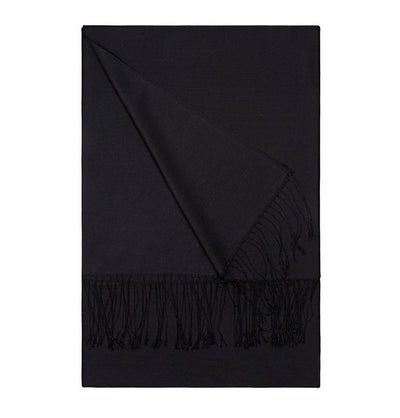 Aker Shawl Aker Double-Sided Silk Shawl #311 Black - Modefa 