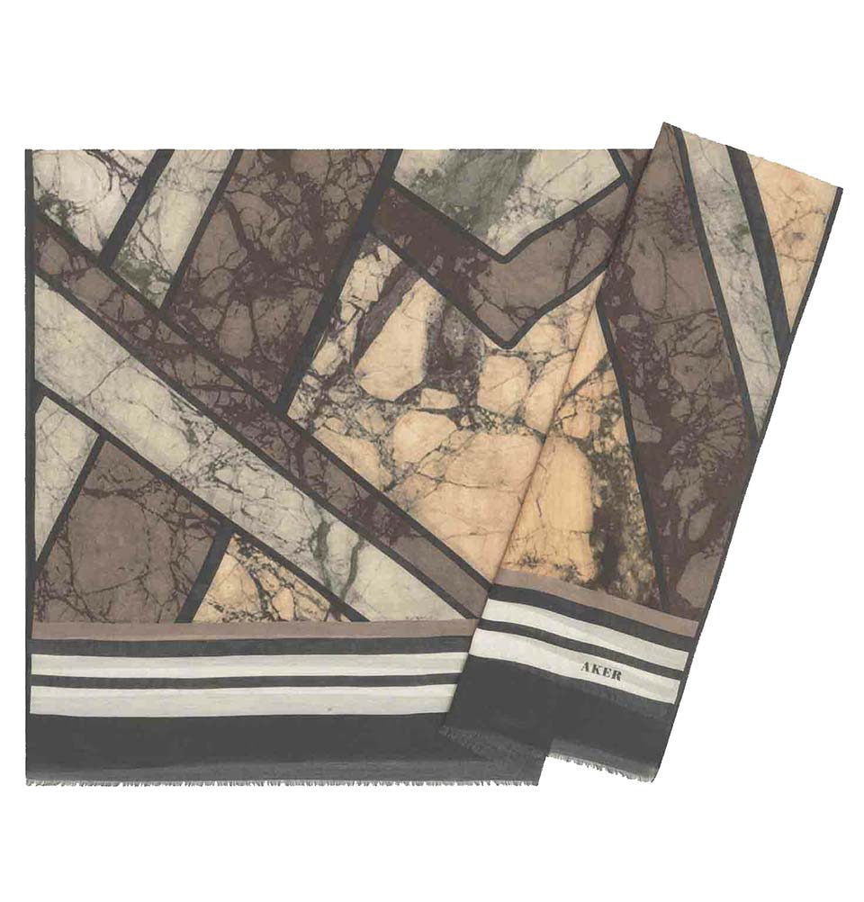 Aker Silk Cotton Patterned Hijab Shawl #8026-411
