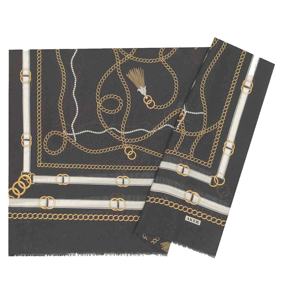Aker Silk Cotton Patterned Hijab Shawl #8029-412