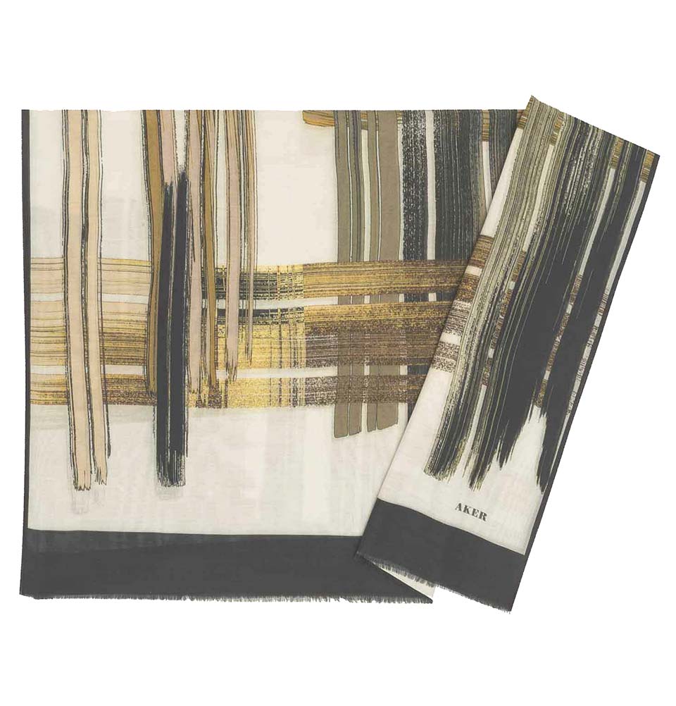 Aker Silk Cotton Patterned Hijab Shawl #8095-413