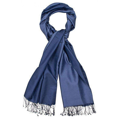 Aker Shawl Aker Spring Summer 2014 Double-Sided Silk Shawl - Blue - Modefa 