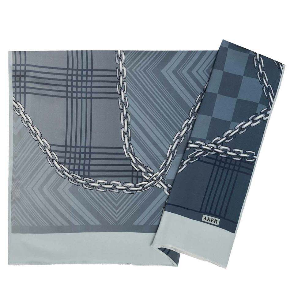 Aker Turkish Silk Shawl Spring/Summer 2020 #8117-321 Blue