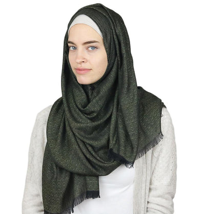 Aker Jacquard Hijab Shawl Dark Green 1023BRL