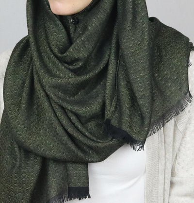 Aker Jacquard Hijab Shawl Dark Green 1023BRL