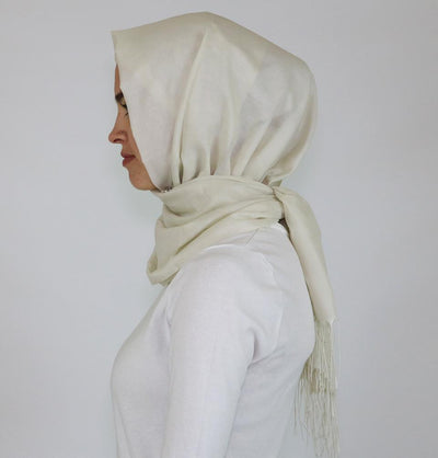 Aker Shawl Aker Ince Hijab Shawl #312 Ivory - Modefa 