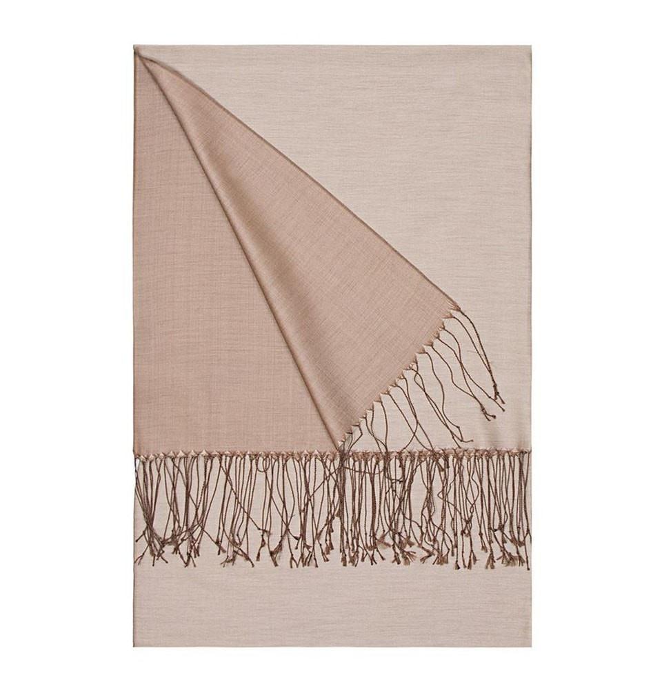 Aker Shawl Aker Double-Sided Silk Shawl #381- Light Brown - Modefa 