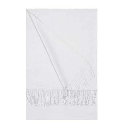 Aker Shawl Aker Double-Sided Silk Shawl #370 Silvery White - Modefa 