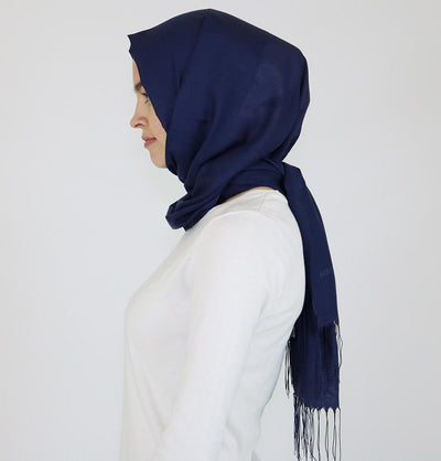 Aker Shawl Aker Ince Hijab Shawl #321 Navy Blue - Modefa 