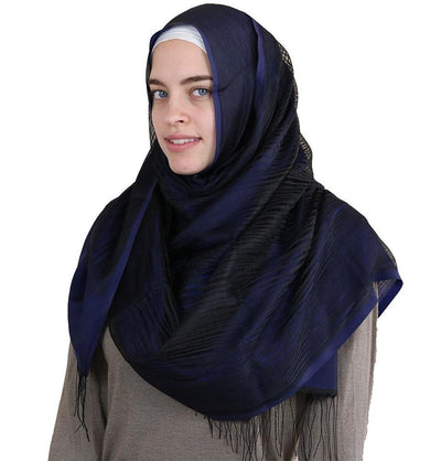 Aker Shawl Aker Torba Hijab Wrap Navy Blue 921 - Modefa 