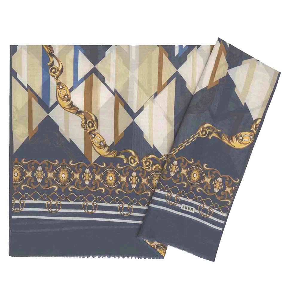 Aker Silk Cotton Patterned Hijab Shawl #8023-421