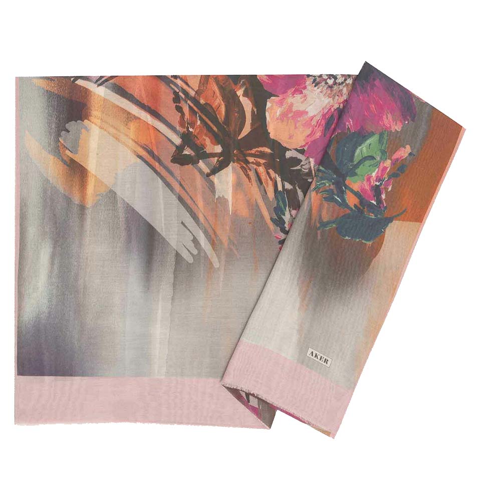 Aker Silk Cotton Patterned Hijab Shawl #8086-491