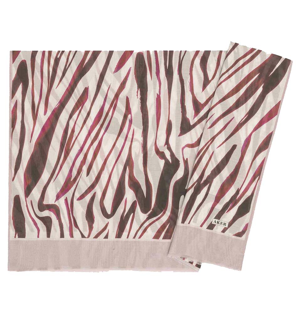 Aker Silk Cotton Patterned Hijab Shawl #8108-491 Pink