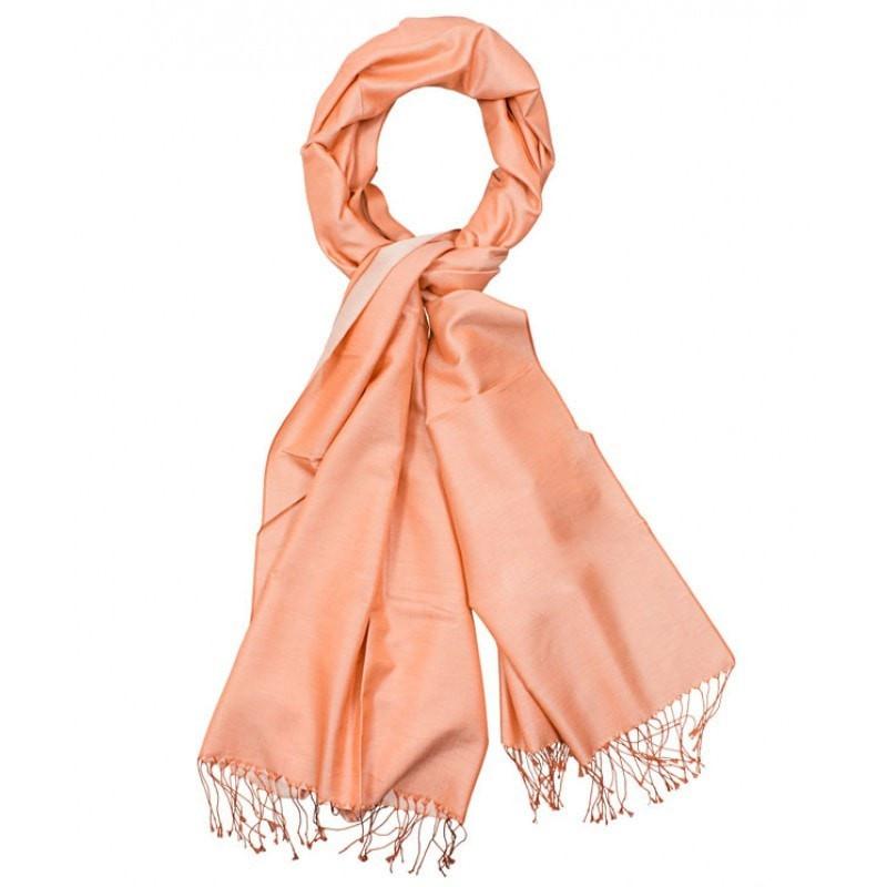 Aker Shawl Aker Spring Summer 2014 Double-Sided Silk Shawl - Salmon Pink - Modefa 