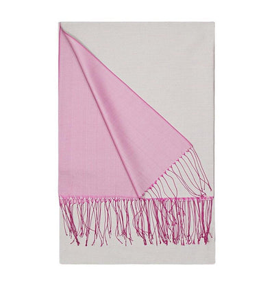 Aker Shawl Aker Double-Sided Silk Shawl #397 Pink / Gray - Modefa 