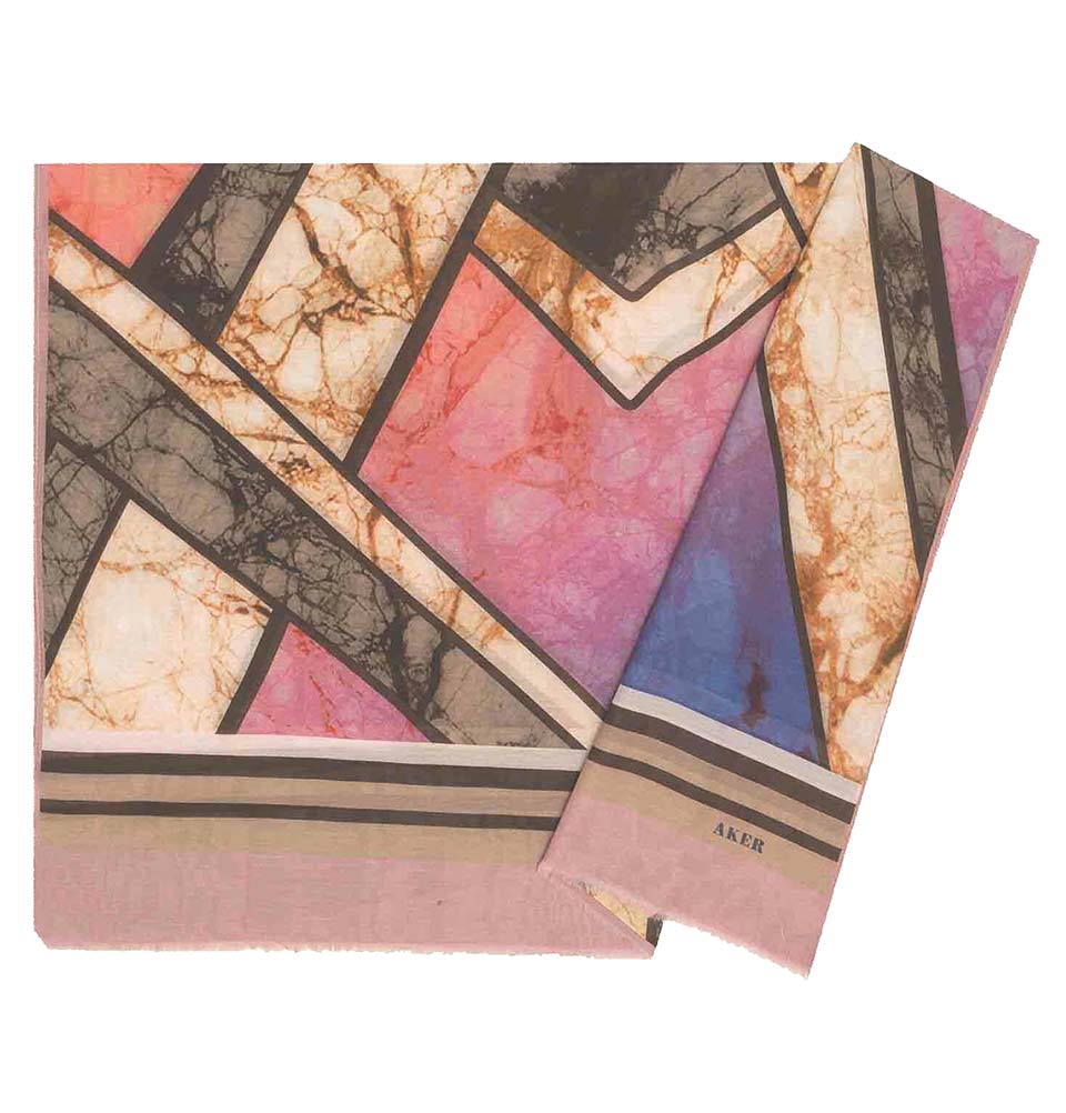 Aker Silk Cotton Patterned Hijab Shawl #8026-491