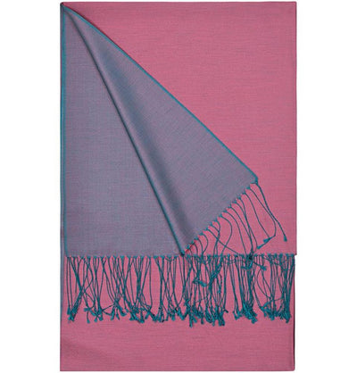 Aker Shawl Aker Double-Sided Silk Shawl #395 - Pink / Purple - Modefa 