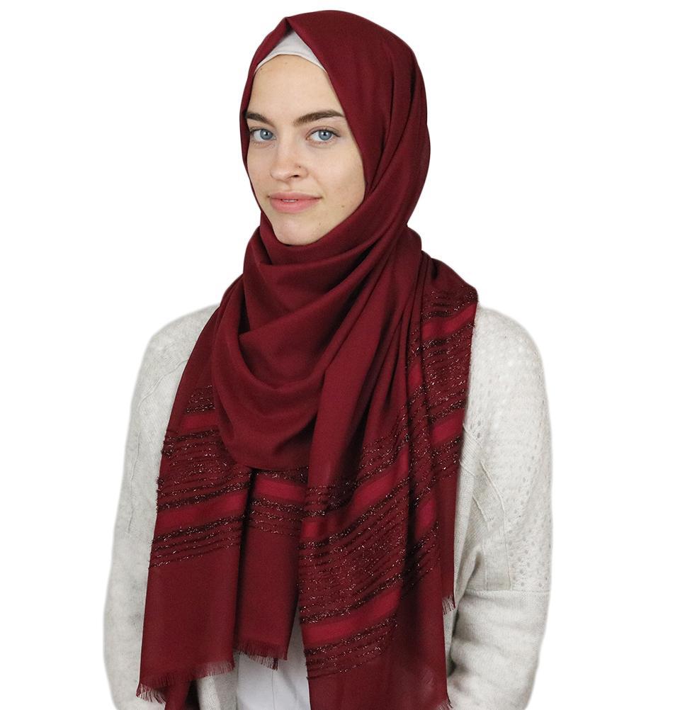 Aker Shimmer Chiffon Hijab Shawl Red