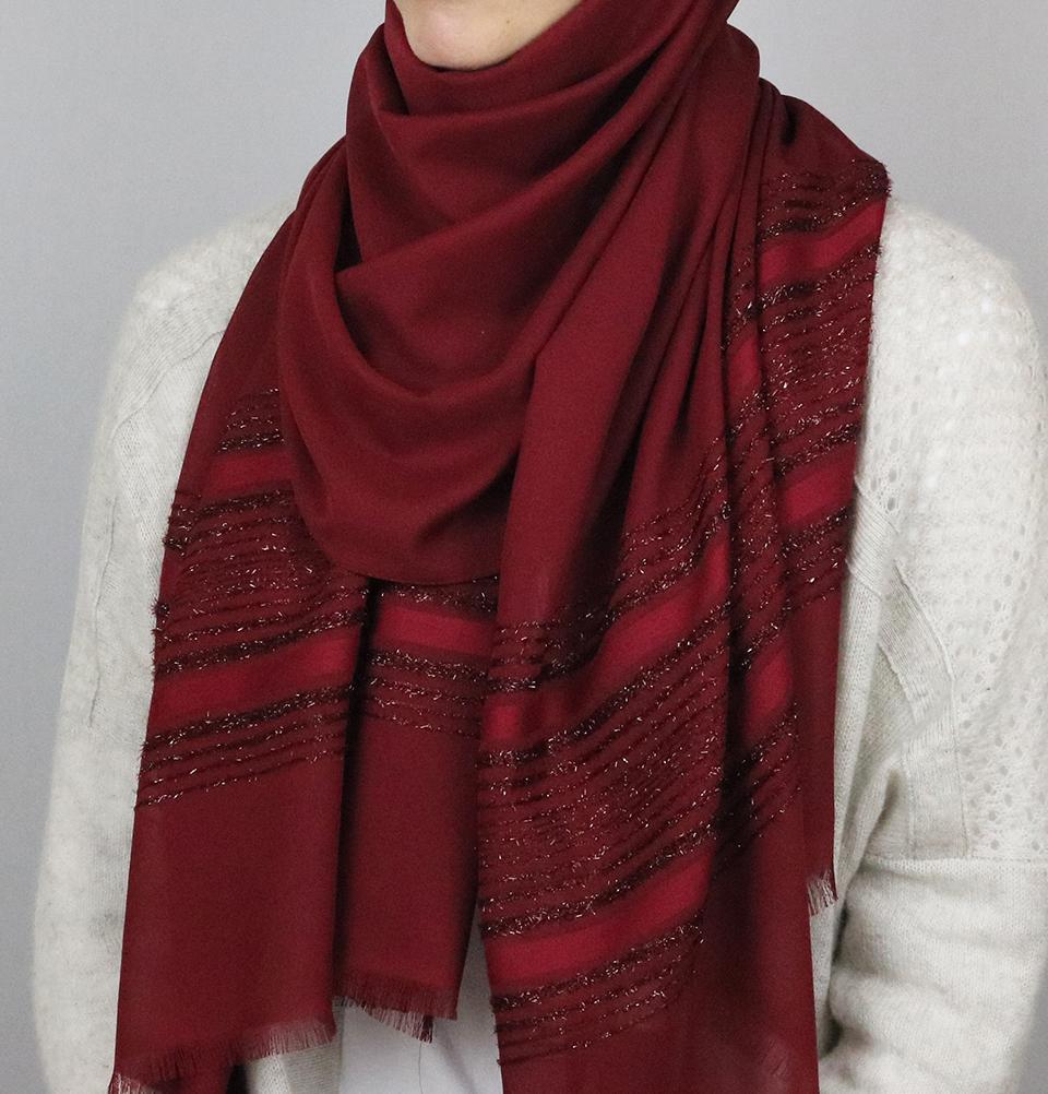 Aker Shimmer Chiffon Hijab Shawl Red