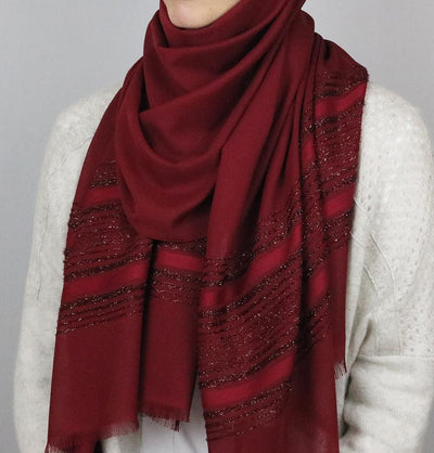 Aker Shimmer Chiffon Hijab Shawl Red