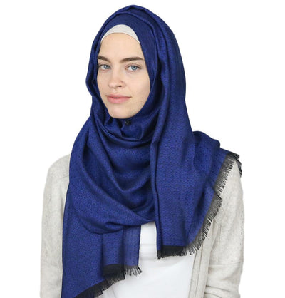 Aker Shawl Royal Blue Aker Jacquard Hijab Shawl Royal Blue 1023BRL