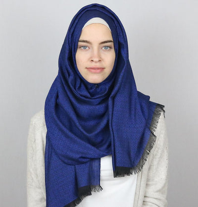Aker Shawl Royal Blue Aker Jacquard Hijab Shawl Royal Blue 1023BRL