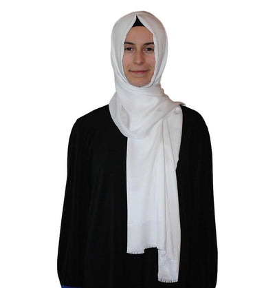 Aker Shawl Aker Solid Shawl 1002SLK-913 White - Modefa 